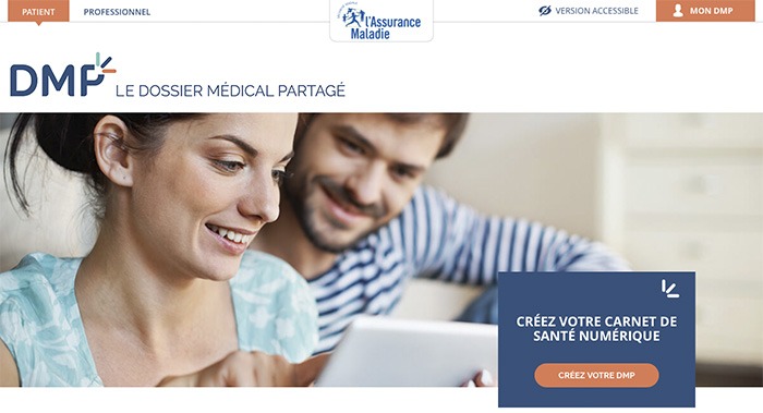 Capture d'écran du Site officiel dam.fr de l'Assurance maladie