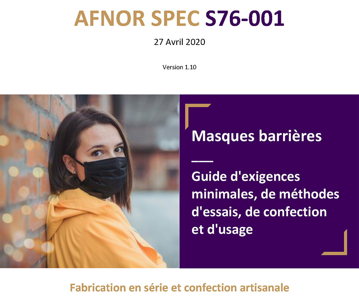 AFNOR Spec – Masques barrières